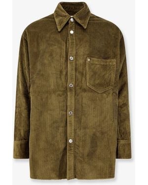 Ami Paris Corduroy Shirt-Uomo - Verde