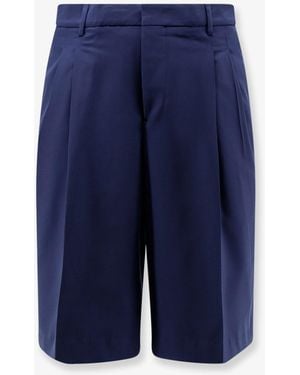 Ami Paris Virgin Wool Shorts - Blue