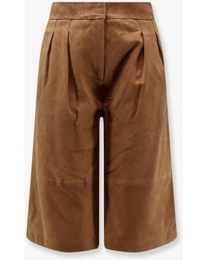 Scarlett Poppies Inez Suede Bermuda Shorts - Brown