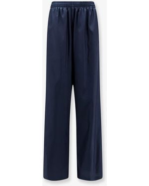 Gucci Technical Silk Poplin Trousers With Web Ribbon - Blue