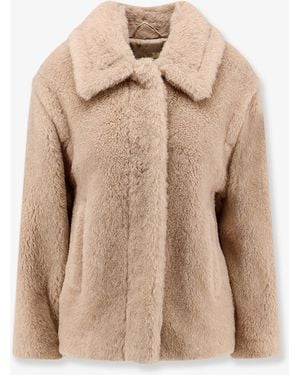Max Mara Mxmtritone Alpaca, Virgin Wool And Silk Jacket - Natural