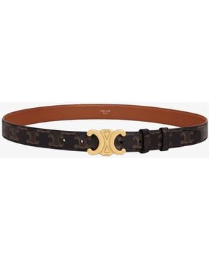 Celine Triomphe Coated Canvas Belt - White