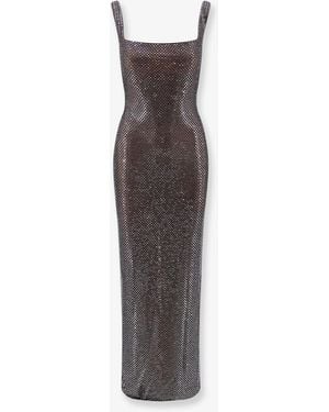 Self-Portrait Long Dress With All-Over Rhinestones - White