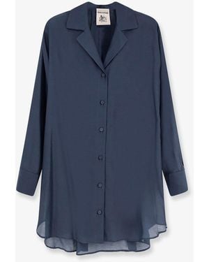 Semicouture Cotton And Silk Shirt - Blue