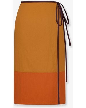 Saint Laurent Nylon Pencil Skirt - Orange