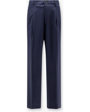 Amaranto Virgin Wool Blend Pants - Blue