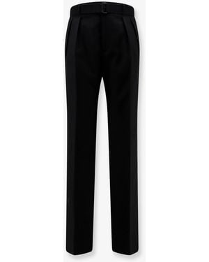 Tagliatore Nevil Virgin Wool Trousers With Belt - Black