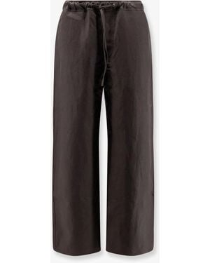 Studio Nicholson Linen And Wool Blend Trousers - Black