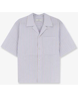 DUNST Striped Cotton Shirt - White