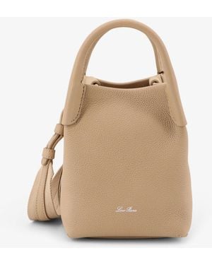 Loro Piana Bale Micro Leather Bucket Bag - Natural