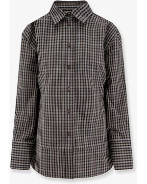 Rohe Cotton Shirt With Check Pattern - Grey
