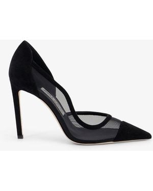 Jimmy Choo Brigitte 100 Suede Décolleté - Black