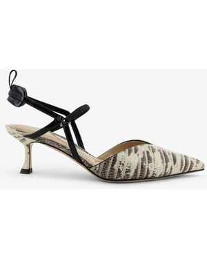 Fendi Very Colibrì Court Shoes With All-Over Tejus Print - White