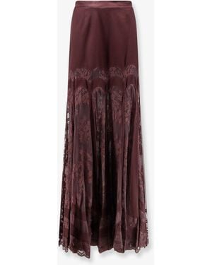 Zimmermann Valiant Silk And Lace Blend Long Skirt - Purple