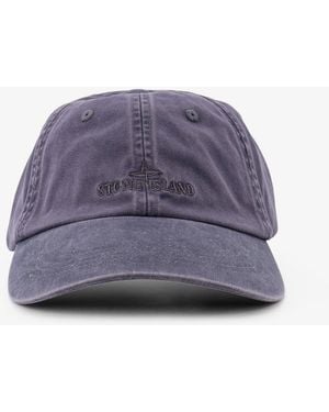 Stone Island Cotton Baseball Hat - Purple