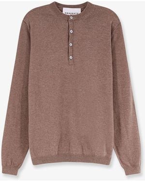 Amaranto Wool, Cotton, And Cashmere Sweater - Brown