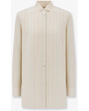 Dries Van Noten Viscose Blend Shirt With Striped Pattern - White