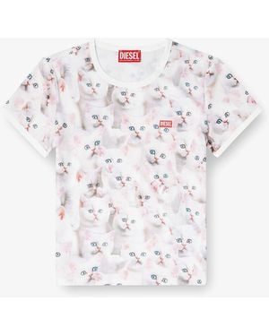 DIESEL T-Unclau Stretch Fabric T-Shirt - White