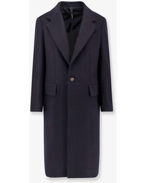 Hevò Virgin Wool Coat With Satin Lining - Blue
