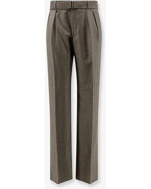 Tagliatore Nevil Virgin Wool Trousrs With Belt - Grey