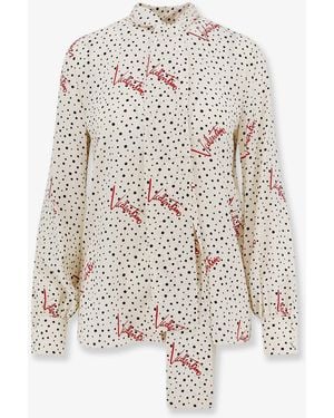 Valentino Bollicine Plusdepois Crepe De Chine Shirt - White