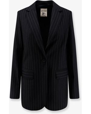 Semicouture Single-Breasted Virgin Wool Blend Blazer - Black