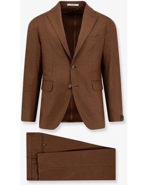 Tagliatore Single-Breasted Virgin Wool Suit - Brown