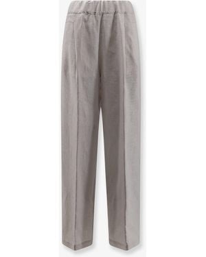 Semicouture Linen Pants - Gray