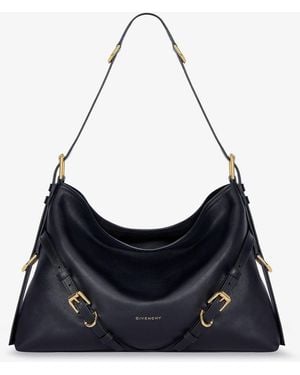Givenchy Voyou Medium Leather Shoulder Bag - Black