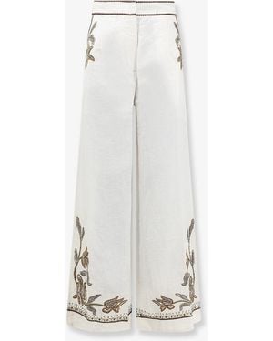 Scarlett Poppies Sorelle Linen And Cotton Trousers - White