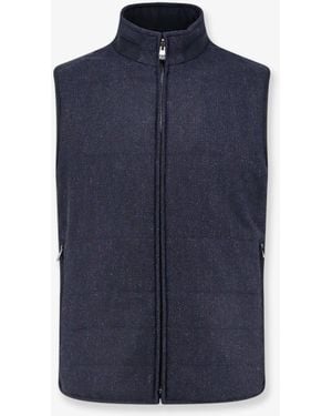 Corneliani Wool And Cashmere Sleeveless Jacket - Blue