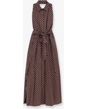 Lavi Caprese Polka-Dots Cotton Dress - Brown