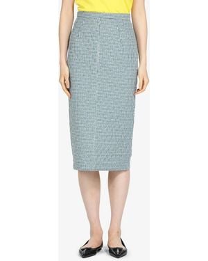 N°21 Gingham Print Midi Skirt - Blue