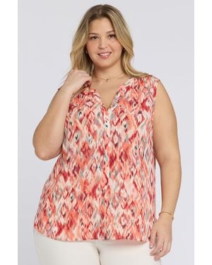 NYDJ Sleeveless Pintuck Blouse - Multicolor