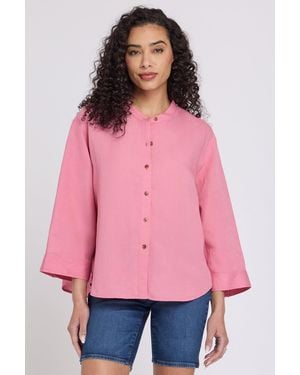NYDJ Maggie Oversize Blouse In Desert Rose - White
