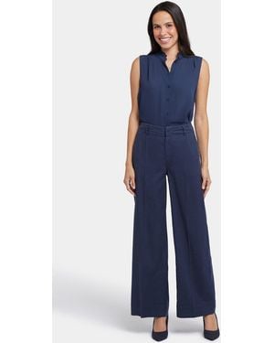 NYDJ Mona Wide Leg Trouser Pants - Blue