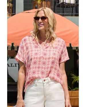 NYDJ Becky Short Sleeved Blouse In The Paloma - Black