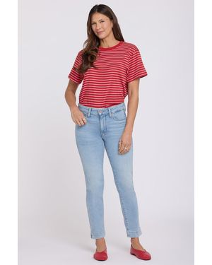 NYDJ Sheri Slim Straight Ankle Jeans - Red