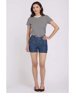 NYDJ Kayla Shorts In Medium Indigo - Blue