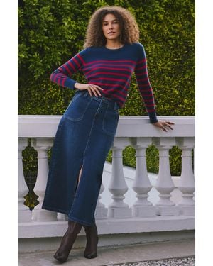 NYDJ High Rise Long Skirt In Louvre Sapphire - Blue