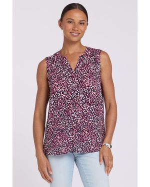 NYDJ Sleeveless Pintuck Blouse In Catarina - Blue