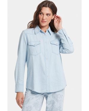 NYDJ Classic Shirt In Icy Lagoon - Blue