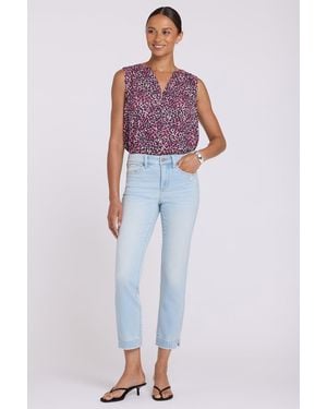 NYDJ Sheri Slim Straight Ankle Jeans In Sky Valley - Red
