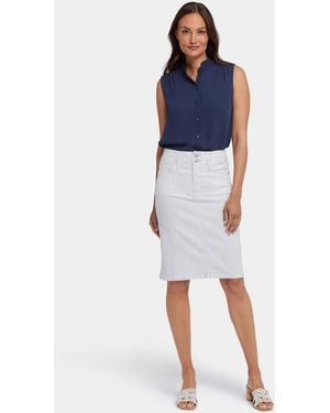 NYDJ High Waist Skirt In Palencia Stripe - Blue