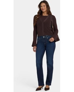 NYDJ Marilyn Straight Jeans In Indigo Seine - Blue