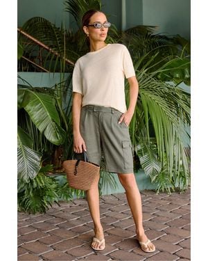 NYDJ Cargo Bermuda Shorts In Desert Green