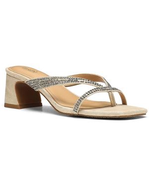 NYDJ Glynn Block Heel Sandals In Light Gold - Metallic