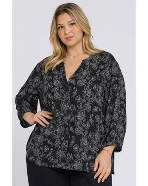 NYDJ Pintuck Blouse - Blue