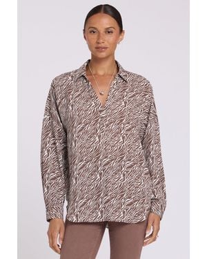 NYDJ Becky Blouse In Zebra Java - Red