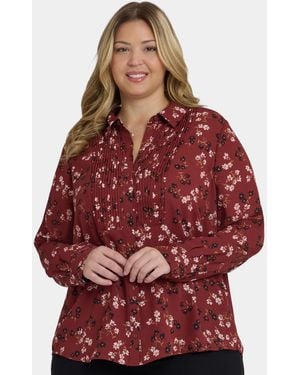 NYDJ Tuxedo Blouse - Red